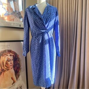 Vintage Liz Claiborne Blue Wrap Dress